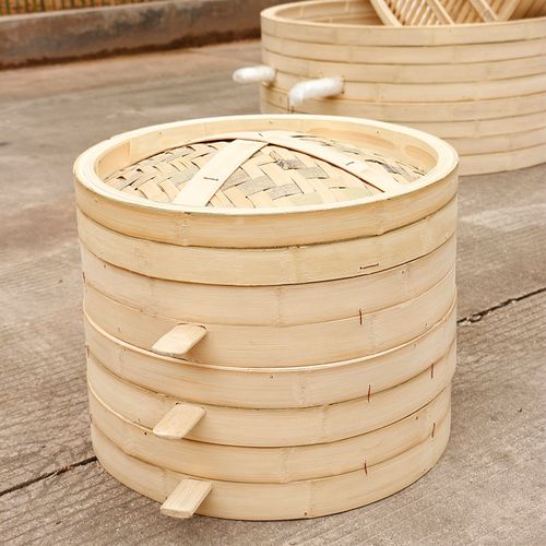 竹蒸笼商用大蒸笼大号竹制蒸笼家用开店用竹笼屉蒸馒头竹编蒸笼屉