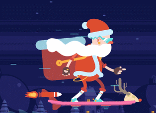 圣诞老人送礼物火箭飞行gif动图_动态图_表情包下载_soogif