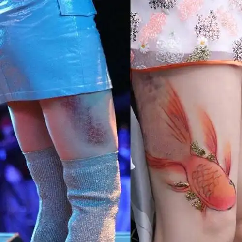 黄龄把淤青画成锦鲤,让受过的伤变成,带给你幸运的锦鲤,太棒了