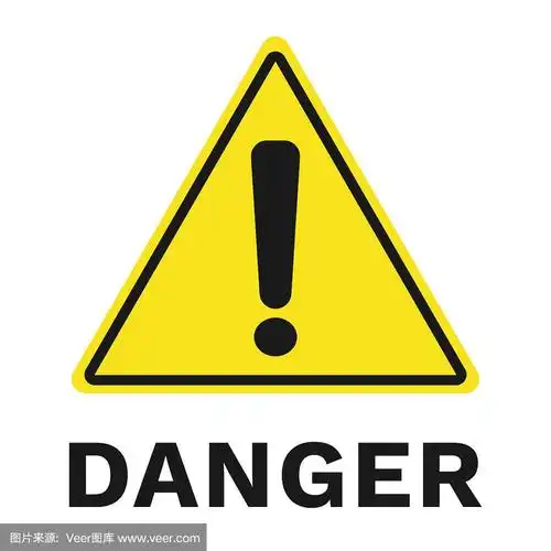 带有感叹号的黄色三角形.矢量图
