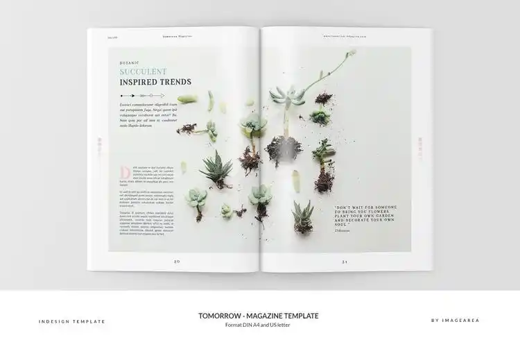 图文并茂排版优秀的专业杂志模板tomorrow–magazinetemplate