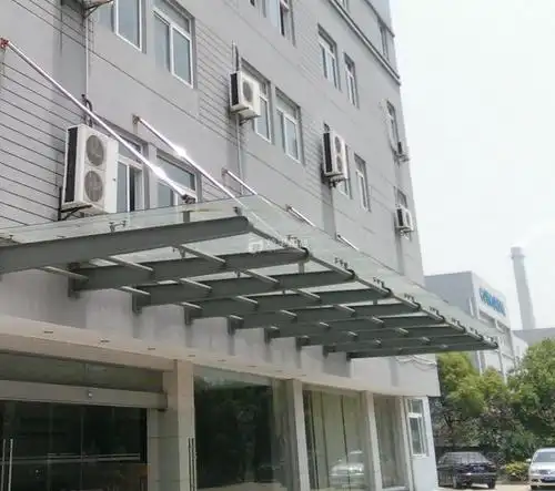 厂家定做轻钢玻璃雨棚 酒店大厦大门玻璃雨篷门头门厅 可来图定做