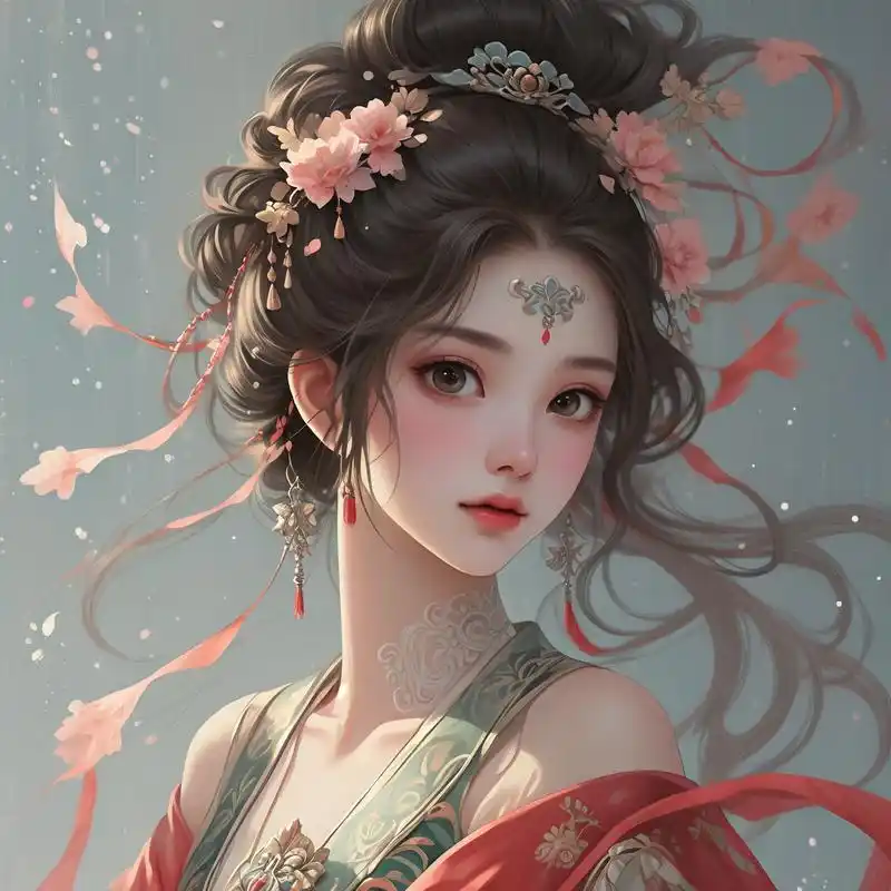 90古风手绘美女头像96 探索古风之美,手绘女性头像彰显东方韵味.