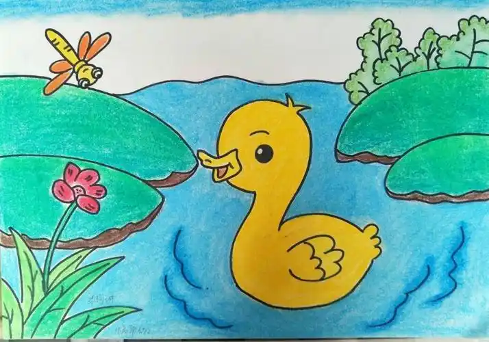 幼儿园简笔画带色作品展