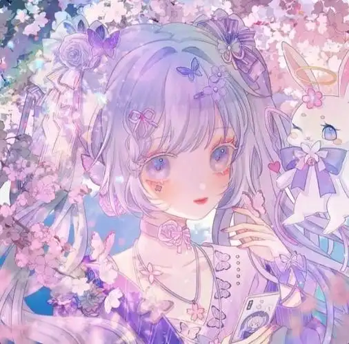 紫蓝色系动漫头像女生(蓝色紫色系动漫女生头像)(13)