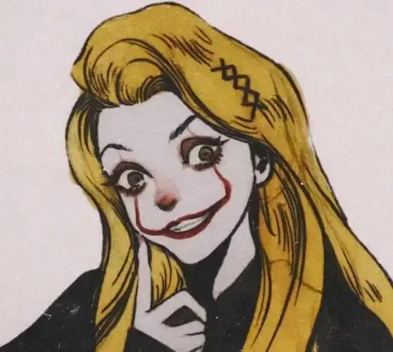 迪士尼公主画黑暗妆艾莎女王看着像反派但是好可爱