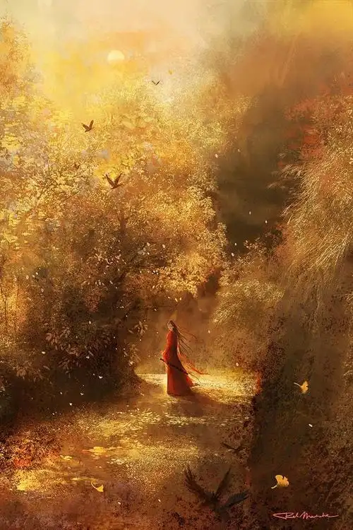 秋之静谧唯美古风画师redamatcha