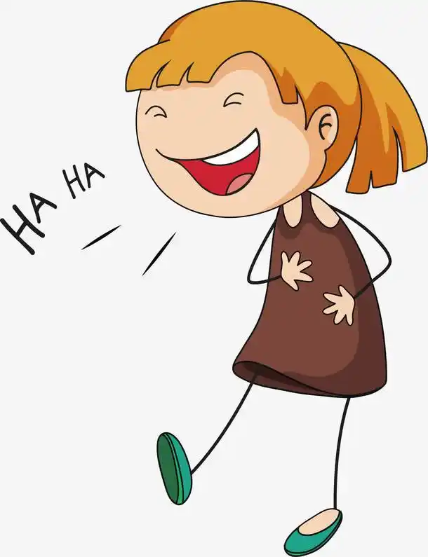 捧腹大笑的女孩子
