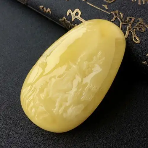 天然蜜蜡山水意境吊坠