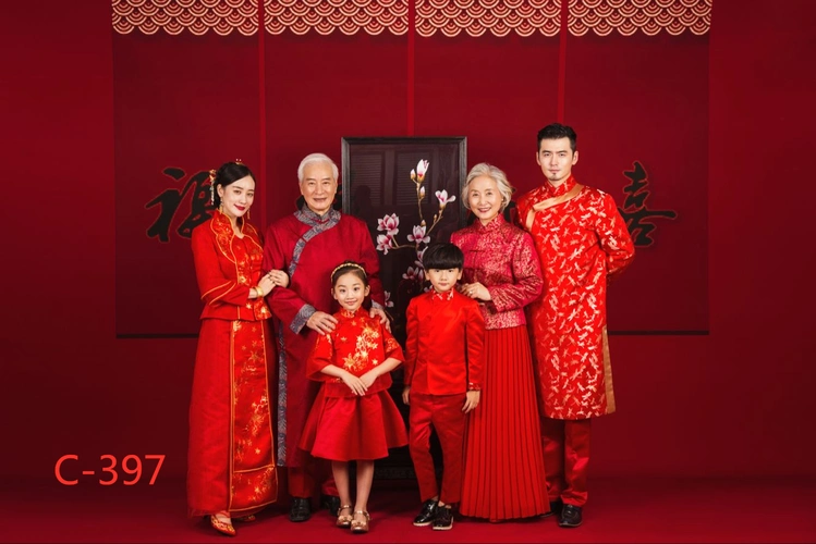 2022写真拍照艺术全家福六口新款一家服装摄影亲子装