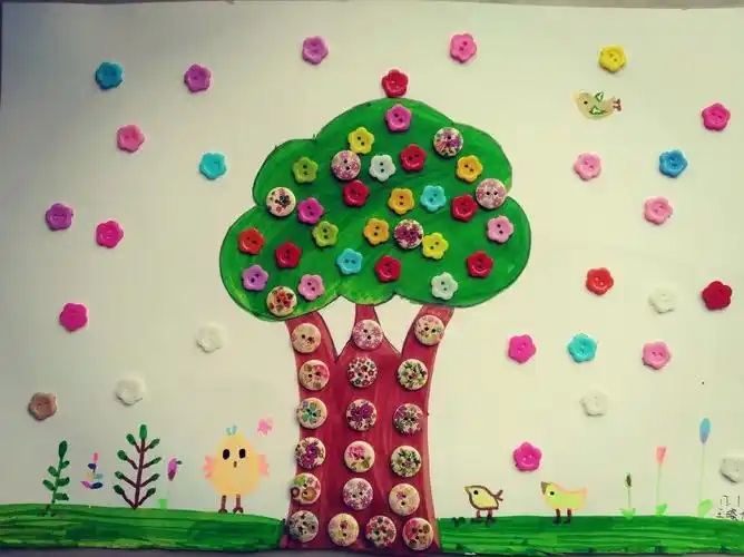 《漫书画》纽扣粘贴画