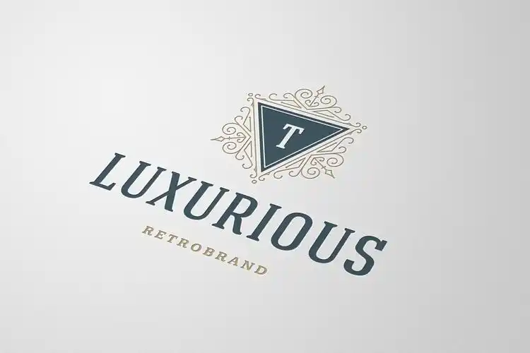华丽复古感金箔奢侈品牌logo设计 luxury ornament logo
