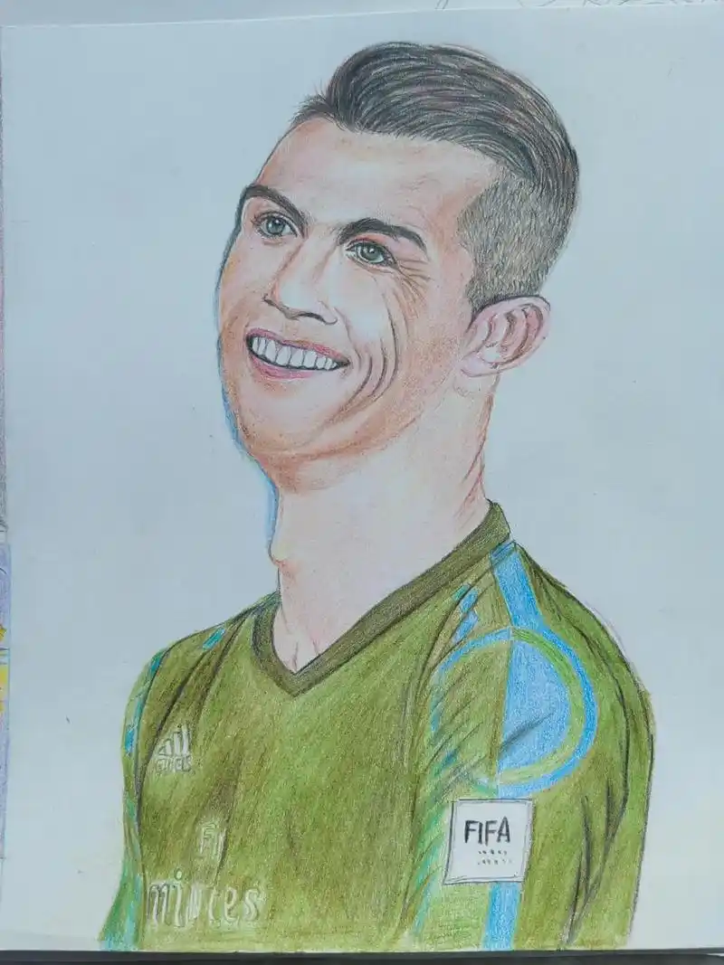 素描人物,喜欢的球星c罗 - 抖音