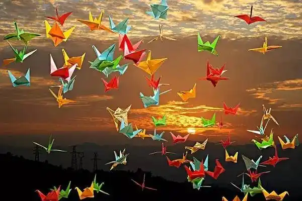 纸鹤可以带去真诚的祈祷,看到千纸鹤的人可以获得希望和勇气,早日康复