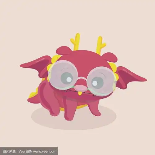 可爱的龙矢量插图.