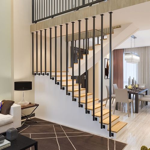 简约现代复式楼梯扶手室内创意铁艺老人护栏儿童栏杆阁楼防护围栏