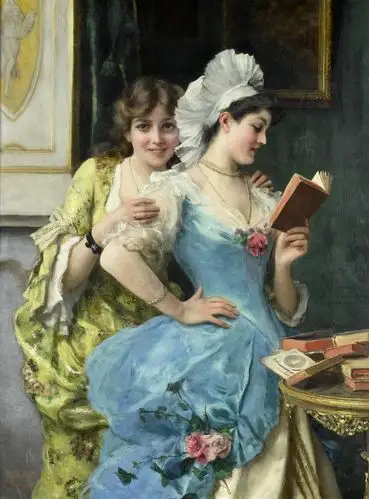 欧洲宫廷人物油画装饰画背景