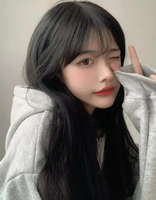 假发女长发全头套自然仿真长直发气质修脸网红空气刘海黑色假发套的的