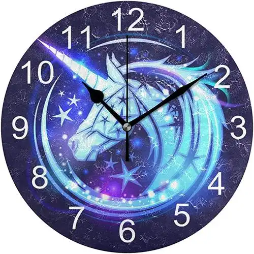 9 厘米)星空静音非滴答时钟家居装饰台钟,适用于卧室办公室学校