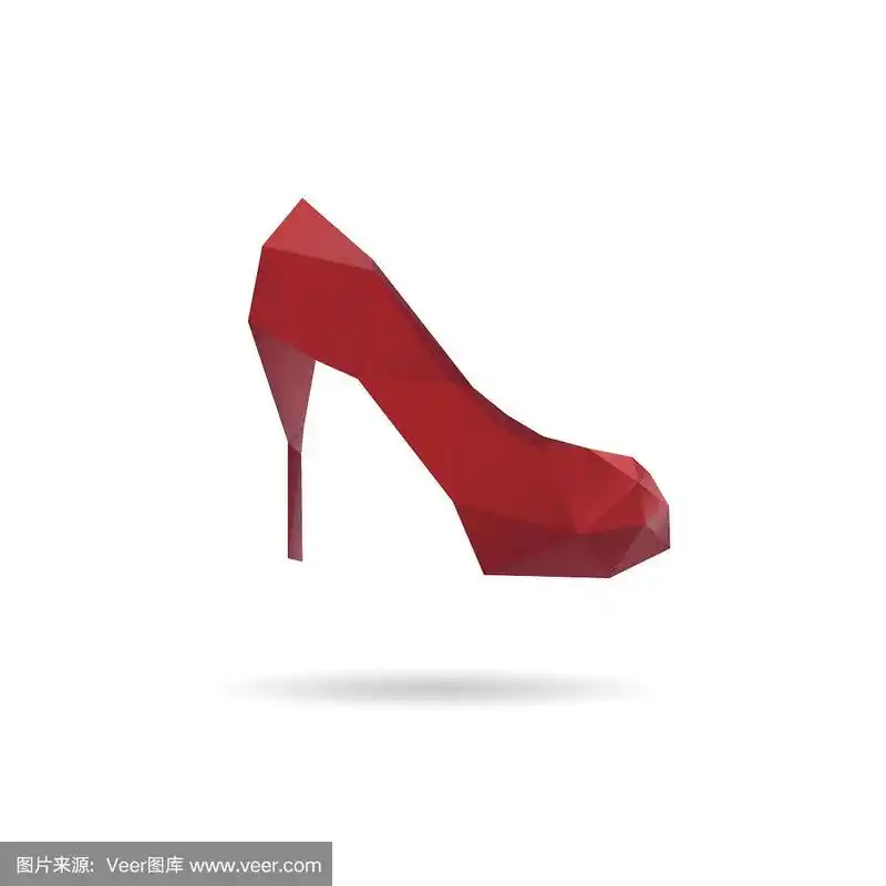 高跟鞋抽象孤立的白色背景