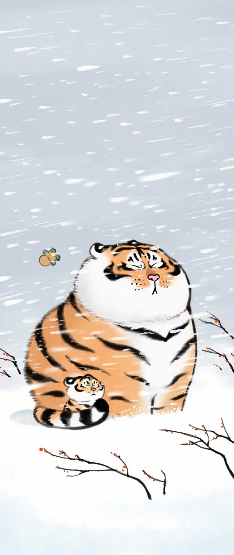 烘托气氛的"虎虎生威"老虎手机壁纸,虎年需要萌虎壁纸来配