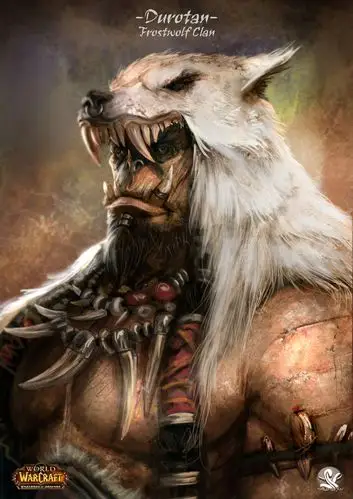 魔兽国外玩家画作欣赏:霜狼氏族的大酋长杜隆坦-新浪魔兽世界专区