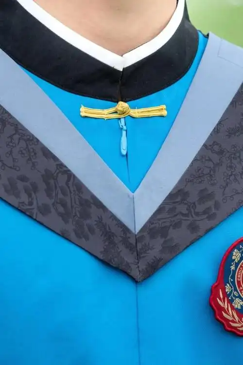 学士一粒 硕士两粒 博士三粒盘扣数量随学位等级依次增多中式一字盘扣