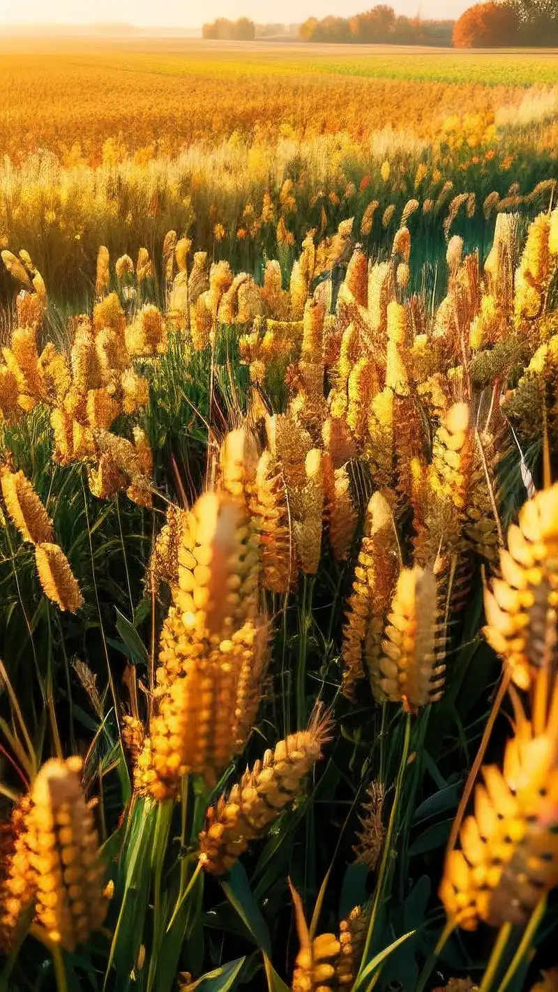 90超美暖色麦田壁纸合辑99 一抹暖阳洒在金黄的麦田上,就像把温馨