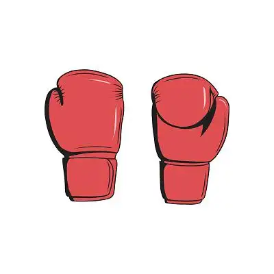 手绘卡通红色拳击手套拳击手套元素