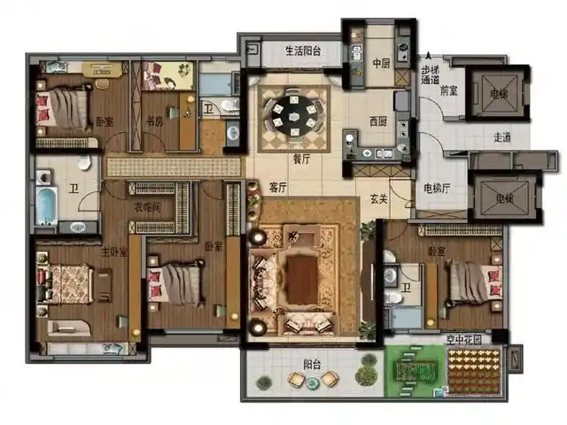 272平米的大平层,满足你理想的生活状态