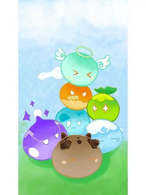 ipad画画  软乎乎的史莱姆爱你哟#原神  #史莱姆  #插画  #可爱敝纸