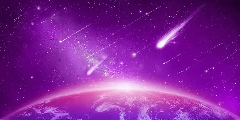 紫色大气流星星空紫色星球展板背景紫色星空背景