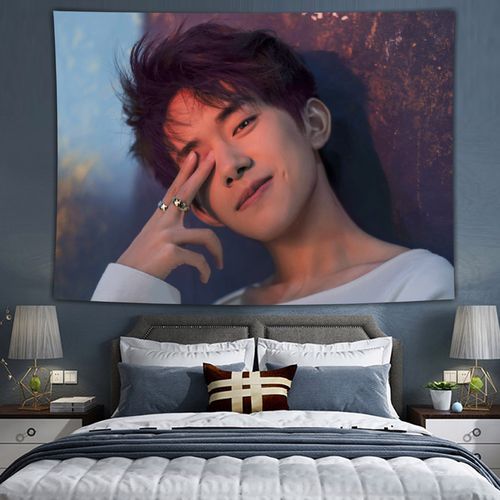 易烊千玺墙布背景布ins风明星卧室房间装饰物品宿舍墙上床头挂布
