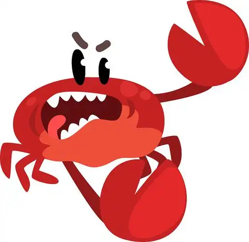 愤怒的螃蟹性格可爱的海洋生物与有趣图片