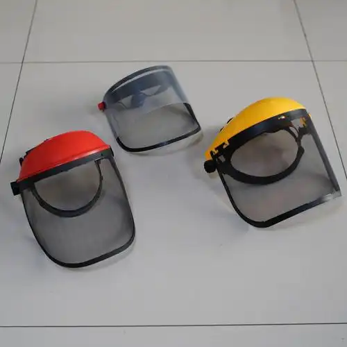 产地货源头戴式钢丝网劳保面罩 防尘防飞溅园林工具操作防护面罩