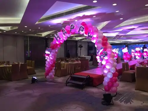 生日宴会厅装饰的浓浓的喜庆气氛