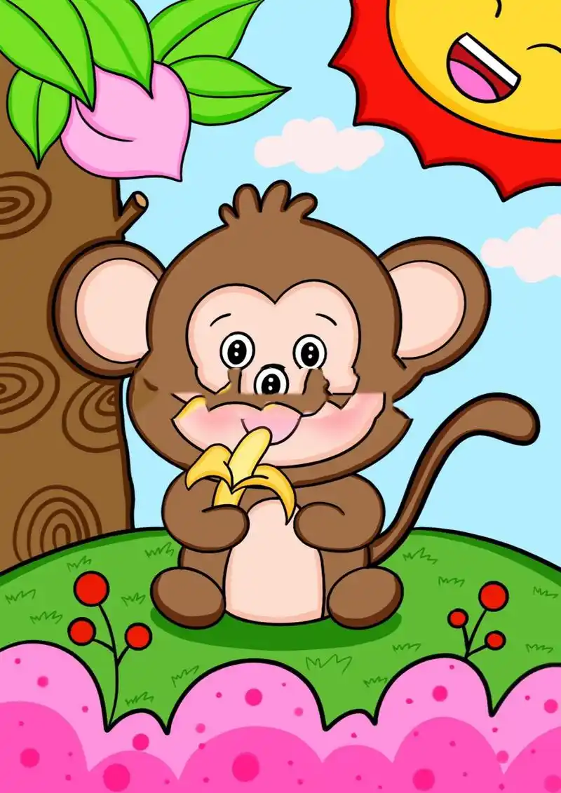 儿童画合集 花动物房子猪猫咪卡通创意画 儿童画合集都有线稿9315