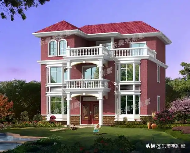 农村简单三层半自建房图纸:3款三层二层半农村自建房屋设计图(10)