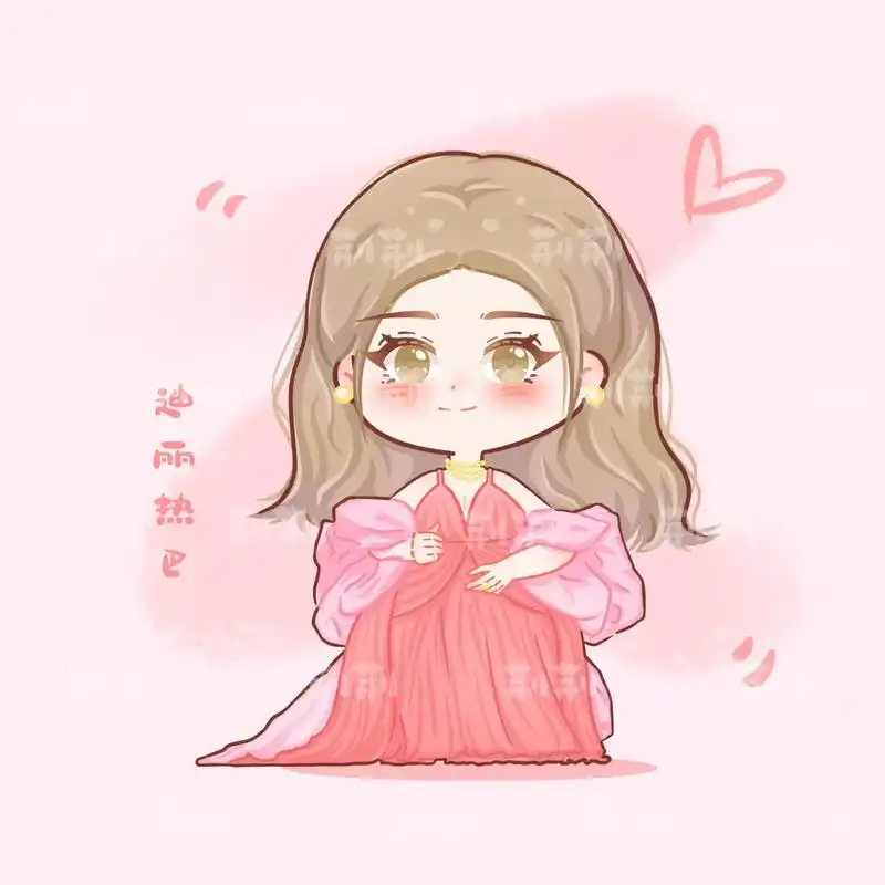 原创q版人物|迪丽热巴.今天画了热巴出圈的礼服造型哦0909 - 抖音