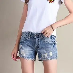 牛仔短裤女2020夏季新款时尚百搭显瘦低腰短裤破洞ins超火热裤潮