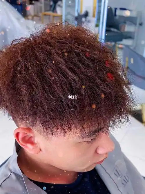 碎盖发型男士锡纸烫发