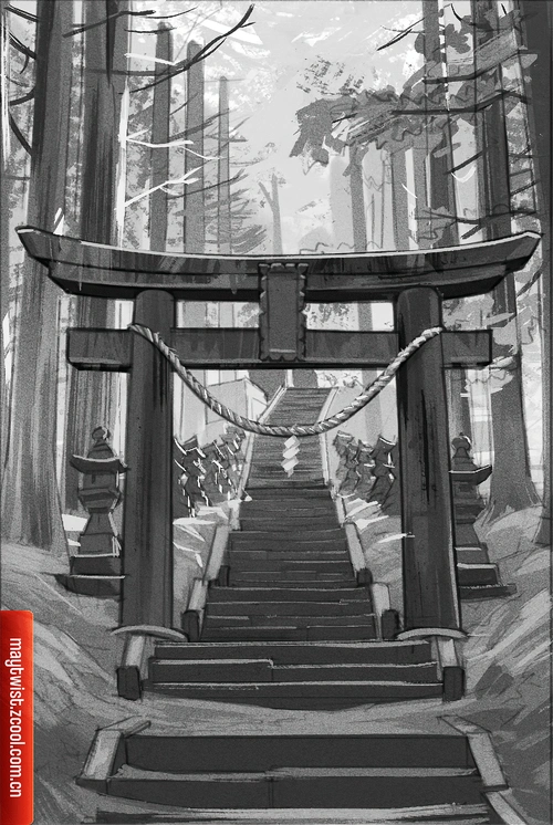 风景照手绘临摹 | 日本鸟居