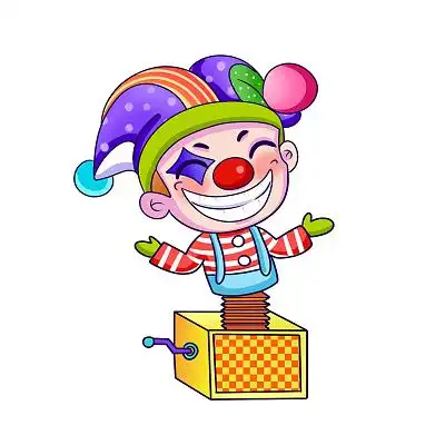 彩色手绘卡通愚人节小丑搞怪整蛊盲盒元素png素材