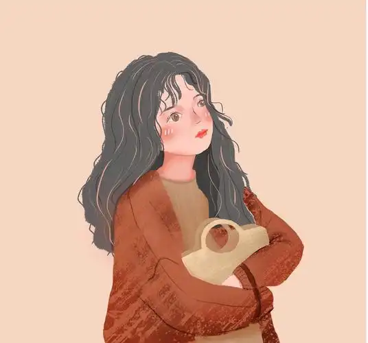 羊毛卷女孩头像