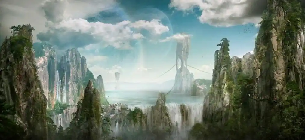 瑶池仙子玉临风,灵宵天宫有无中.