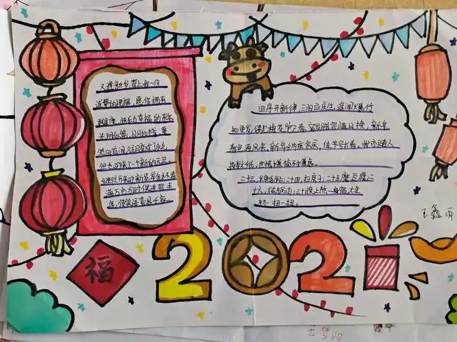 春节小报——石象镇双树王小学六年级手抄报展示