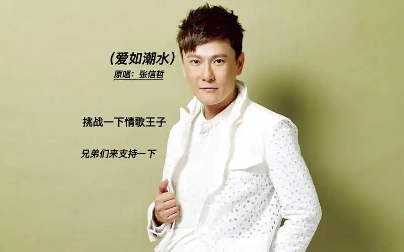(爱如潮水)今天挑战张信哲的歌,不一样的声音