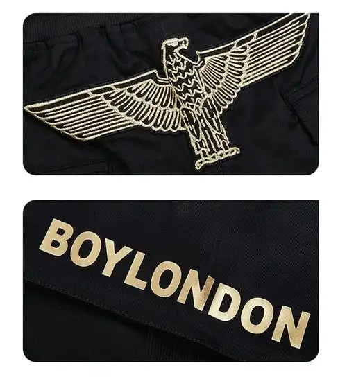 boylondon官方旗舰21秋工装裤男女个性烫金刺绣时尚百搭