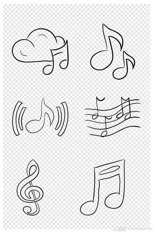 线条剪影音符音乐节日素材