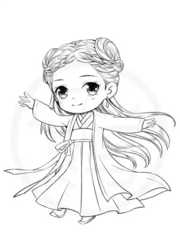 古风人物简笔画少女简单